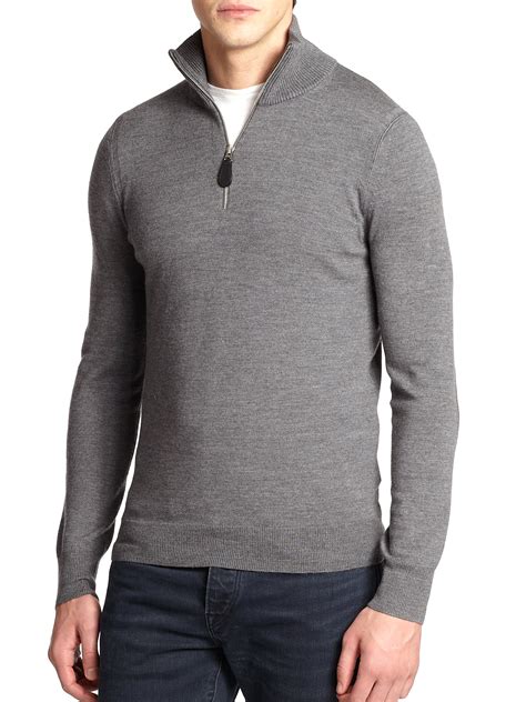 burberry sweater mens|burberry men's half zip pullover.